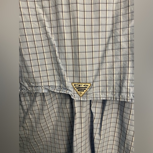 Men’s Columbia PFG Super Bonehead Fishing Lightweight Blue Plaid Shirt Size XXL - Picture 4 of 7